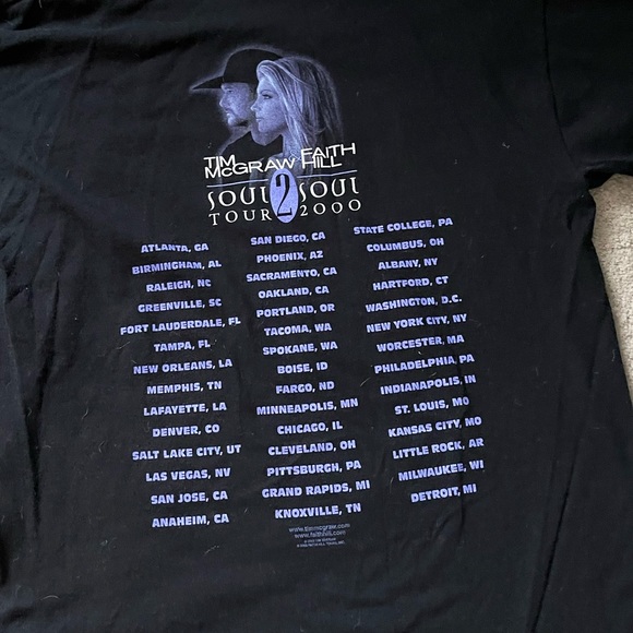Tim McGraw & Faith Hill Soul 2 Soul Tour Tee From 2000 - Picture 7 of 8